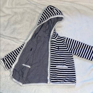 Polo by Ralph Lauren Kids Striped Hoodie in Navy and White